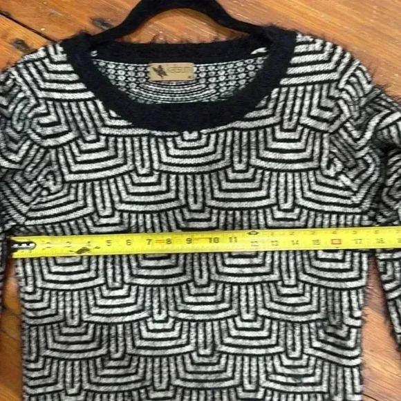 Katsumi Vintage Black and White Textured Patterned Sweater Dress Size Medium - Picture 5 of 6
